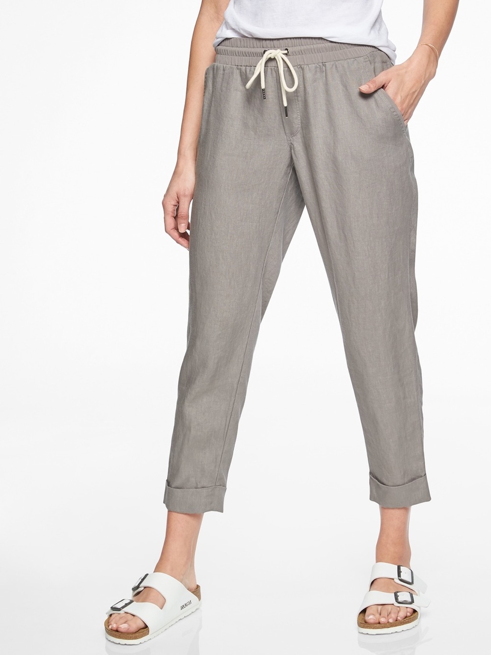 ATHLETA Bali Linen Ankle Pants Size 8